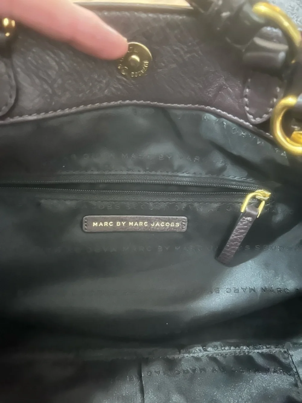 Marc By Marc Jacobs Dark Brown Leather Satchel with Gold Hardware